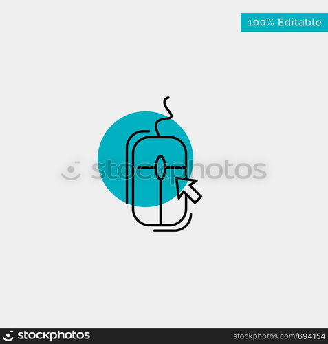 Mouse, Click, Internet, Online, Shopping turquoise highlight circle point Vector icon