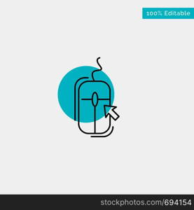 Mouse, Click, Internet, Online, Shopping turquoise highlight circle point Vector icon