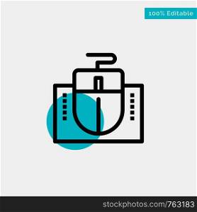 Mouse, Computer, Hardware, Education turquoise highlight circle point Vector icon