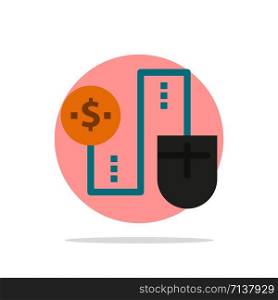 Mouse, Connect, Money, Dollar, Connection Abstract Circle Background Flat color Icon