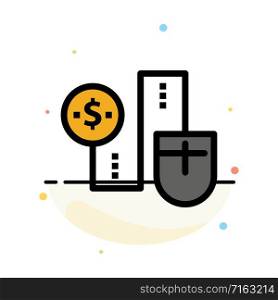 Mouse, Connect, Money, Dollar, Connection Abstract Flat Color Icon Template