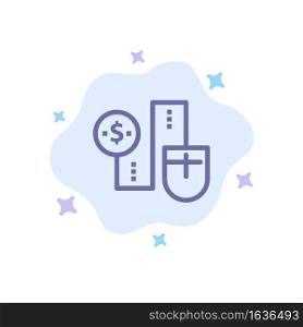 Mouse, Connect, Money, Dollar, Connection Blue Icon on Abstract Cloud Background