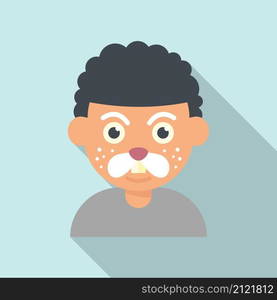 Mouse face painting icon flat vector. Kid mask. Child painting. Mouse face painting icon flat vector. Kid mask