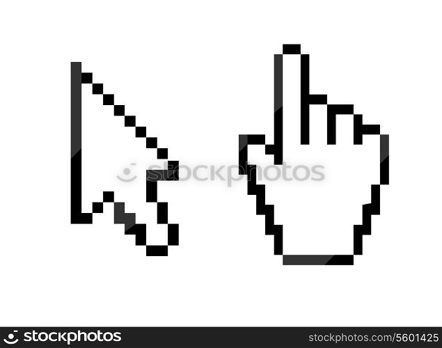 Mouse hand and arrow cursor vector illustration