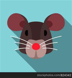 Mouse head icon. Flat illustration of mouse head vector icon for web design. Mouse head icon, flat style