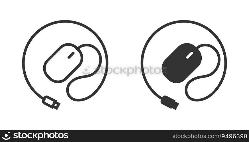 Mouse icon in trendy flat and linear style. Vector illustration.