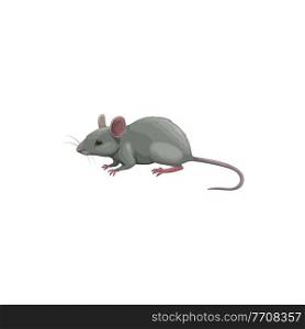 Mouse icon, pest control, rodents extermination and deratization service, isolated vector. Mouse rodent and vermin animal, domestic and agriculture sanitary disinfestation, pest control service symbol. Mouse icon, pest control, rodents extermination