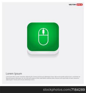 Mouse IconGreen Web Button - Free vector icon