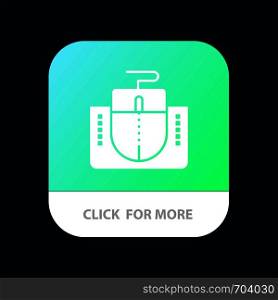Mouse, Interface, Mouse Interface, Computer Mobile App Button. Android and IOS Glyph Version