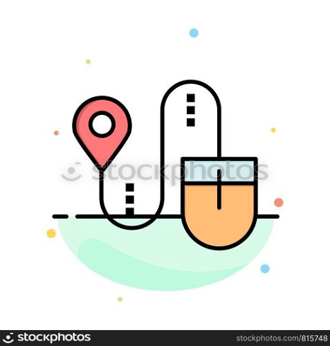 Mouse, Location, Search, Computer Abstract Flat Color Icon Template