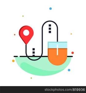 Mouse, Location, Search, Computer Abstract Flat Color Icon Template