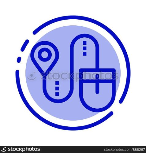 Mouse, Location, Search, Computer Blue Dotted Line Line Icon