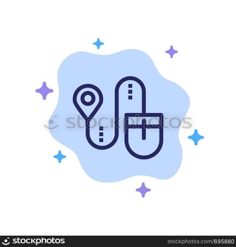 Mouse, Location, Search, Computer Blue Icon on Abstract Cloud Background