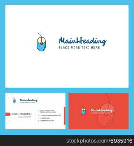 Mouse Logo design with Tagline & Front and Back Busienss Card Template. Vector Creative Design