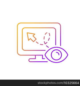 Mouse movement tracking gradient linear vector icon. Using for interfaces adaptation. Cursor tracking. Thin line color symbols. Modern style pictogram. Vector isolated outline drawing. Mouse movement tracking gradient linear vector icon