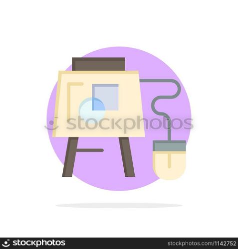 Mouse, Online, Board, Education Abstract Circle Background Flat color Icon