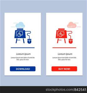 Mouse, Online, Board, Education Blue and Red Download and Buy Now web Widget Card Template