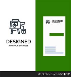 Mouse, Online, Board, Education Grey Logo Design and Business Card Template