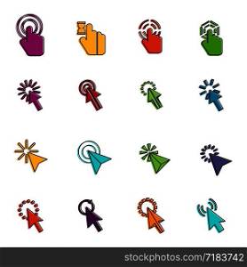 Mouse pointer icons set. Doodle illustration of vector icons isolated on white background for any web design. Mouse pointer icons doodle set