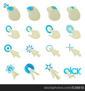Mouse pointer icons set in cartoon style on a white background. Mouse pointer icons set, cartoon style