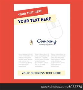 Mouse Title Page Design for Company profile ,annual report, presentations, leaflet, Brochure Vector Background