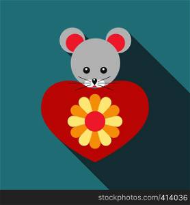 Mouse toy icon. Flat illustration of mouse toy vector icon for web design. Mouse toy icon, flat style
