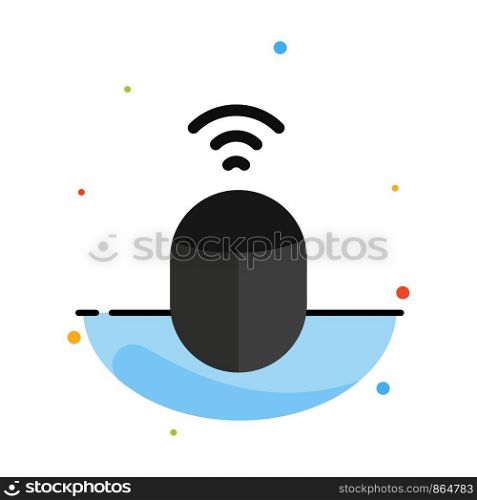 Mouse, Wifi, Computer Abstract Flat Color Icon Template