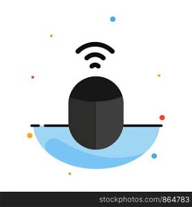 Mouse, Wifi, Computer Abstract Flat Color Icon Template