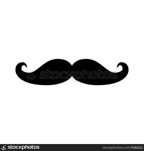 Moustach black color Retro or vintage style in flat