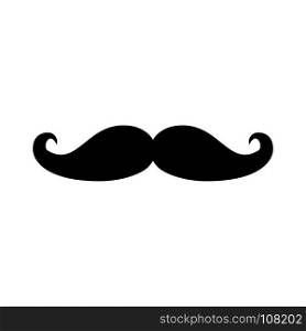 Moustach black color Retro or vintage style in flat