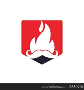 Moustache fire vector logo design template. 