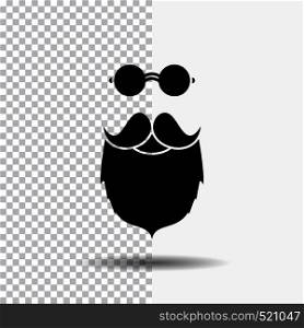 moustache, Hipster, movember, beared, men Glyph Icon on Transparent Background. Black Icon. Vector EPS10 Abstract Template background