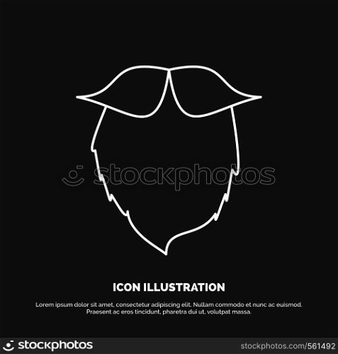 moustache, Hipster, movember, beared, men Icon. Line vector symbol for UI and UX, website or mobile application. Vector EPS10 Abstract Template background