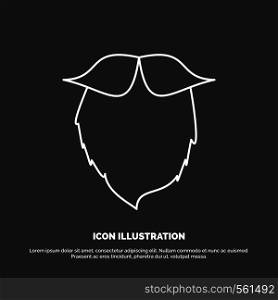 moustache, Hipster, movember, beared, men Icon. Line vector symbol for UI and UX, website or mobile application. Vector EPS10 Abstract Template background