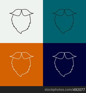 moustache, Hipster, movember, beared, men Icon Over Various Background. Line style design, designed for web and app. Eps 10 vector illustration. Vector EPS10 Abstract Template background