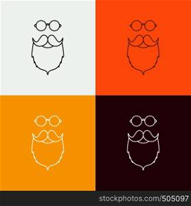 moustache, Hipster, movember, beared, men Icon Over Various Background. Line style design, designed for web and app. Eps 10 vector illustration. Vector EPS10 Abstract Template background