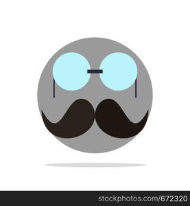 moustache, Hipster, movember, glasses, men Flat Color Icon Vector