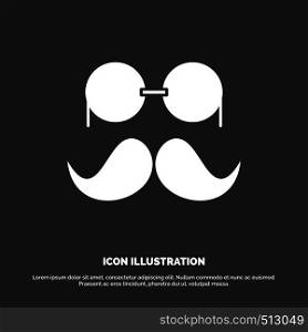 moustache, Hipster, movember, glasses, men Icon. glyph vector symbol for UI and UX, website or mobile application. Vector EPS10 Abstract Template background