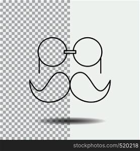 moustache, Hipster, movember, glasses, men Line Icon on Transparent Background. Black Icon Vector Illustration. Vector EPS10 Abstract Template background