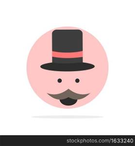 moustache, Hipster, movember, hat, men Flat Color Icon Vector