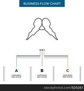 moustache, Hipster, movember, male, men Business Flow Chart Design with 3 Steps. Line Icon For Presentation Background Template Place for text. Vector EPS10 Abstract Template background