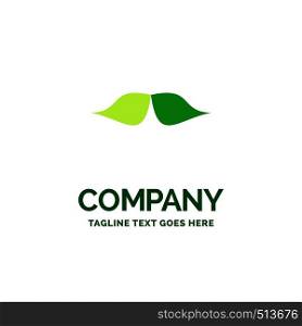 moustache, Hipster, movember, male, men Flat Business Logo template. Creative Green Brand Name Design.