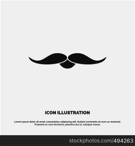 moustache, Hipster, movember, male, men Icon. glyph vector gray symbol for UI and UX, website or mobile application. Vector EPS10 Abstract Template background