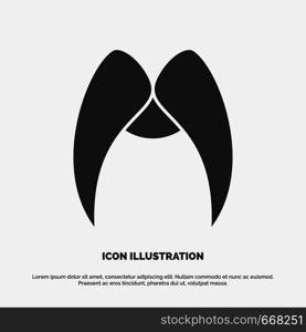 moustache, Hipster, movember, male, men Icon. glyph vector gray symbol for UI and UX, website or mobile application. Vector EPS10 Abstract Template background