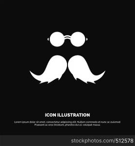 moustache, Hipster, movember, male, men Icon. glyph vector symbol for UI and UX, website or mobile application. Vector EPS10 Abstract Template background