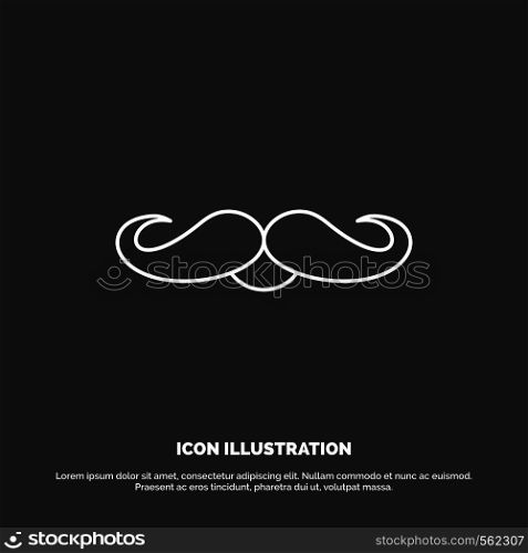 moustache, Hipster, movember, male, men Icon. Line vector symbol for UI and UX, website or mobile application. Vector EPS10 Abstract Template background
