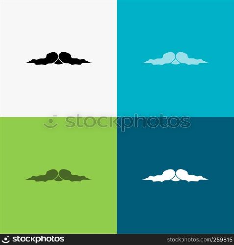 moustache, Hipster, movember, male, men Icon Over Various Background. glyph style design, designed for web and app. Eps 10 vector illustration