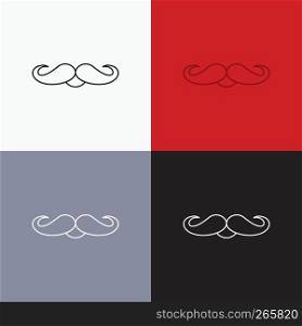 moustache, Hipster, movember, male, men Icon Over Various Background. Line style design, designed for web and app. Eps 10 vector illustration