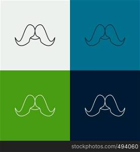moustache, Hipster, movember, male, men Icon Over Various Background. Line style design, designed for web and app. Eps 10 vector illustration. Vector EPS10 Abstract Template background