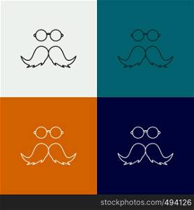moustache, Hipster, movember, male, men Icon Over Various Background. Line style design, designed for web and app. Eps 10 vector illustration. Vector EPS10 Abstract Template background